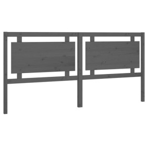 Wezgłowie łóżka, szare, 205,5x4x100 cm, lite drewno sosnowe