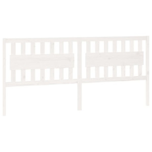 Wezgłowie łóżka, białe, 205,5x4x100 cm, lite drewno sosnowe