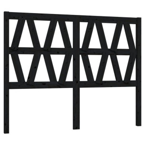 Wezgłowie łóżka, czarne, 166x4x100 cm, lite drewno sosnowe