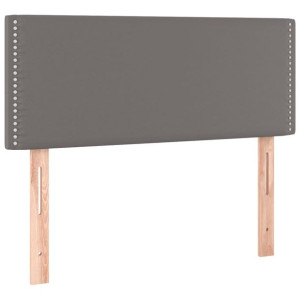 Zagłówek do łóżka, szary, 100x5x78/88 cm, sztuczna skóra