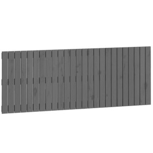 Wezgłowie łóżka, szare, 159,5x3x60 cm, lite drewno sosnowe