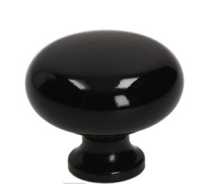 Gałka meblowa okrągła loft  GP16 , Czarny połysk,  Fi-32 mm
