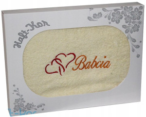 Ręcznik Z Haftem Dla Dzień Babci 70x140 Na Prezent