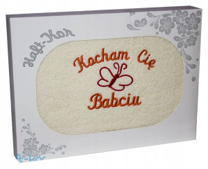 Ręcznik Z Haftem Dla Dzień Babci 70x140 Na Prezent