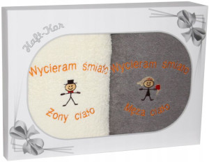 Polski Komplet Ręczników Z Haftem Żona Mąż 70x140