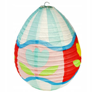 Jajko Lampion Papierowy Rozkładany 25cm Niebieski