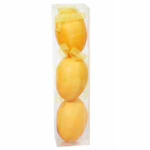 Jajka plastikowe zawieszki zestaw 3 sztuk żółte