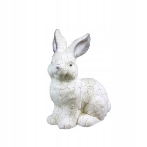 Ceramiczny Zajączek siedzący biały