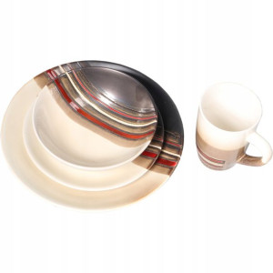 Zastawa stołowa ceramiczna jasna 4 elementy