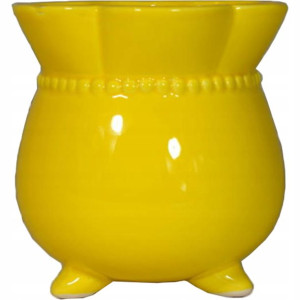Osłonka ceramiczna wazonik w żółty 11 cm