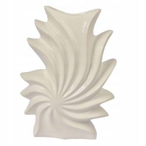Ceramiczny biały wazon w kształcie muszli 24x19x1