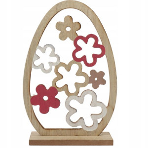 FIGURKA dekoracyjna 24cm ozdoba JAJKO drewno