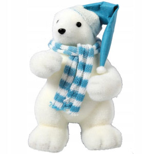 Dekoracja Świąteczna Niedźwiedź Polarny 43 Cm