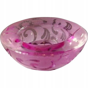 Świecznik szklany różowy tealight latarenka