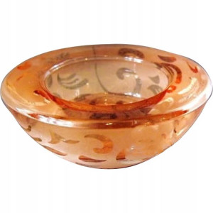 Świecznik szklany pomarańczowy tealight latarenka
