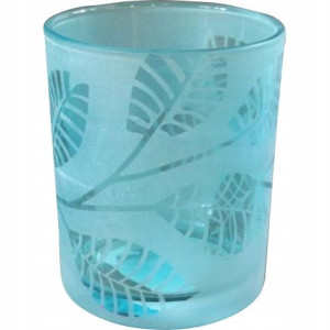 Świecznik szklany niebieski tealight latarenka