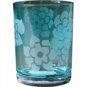 Świecznik szklany niebieski tealight latarenka