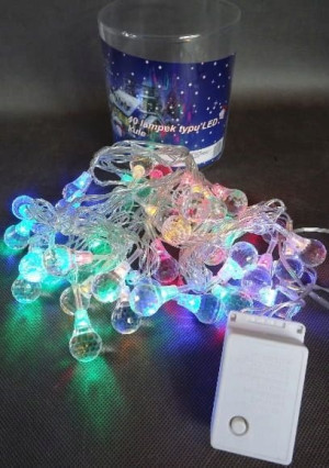 40 LED Lampki na choinkę -kryształ/kule