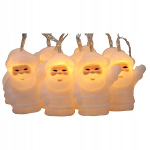 Lampki choinkowe 10 led Mikołaje na sznurze Goliat