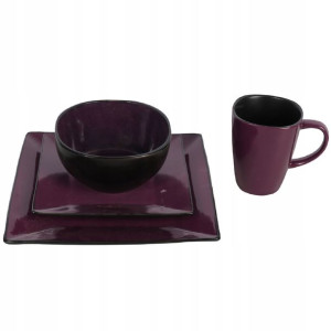 Zastawa stołowa ceramiczna fioletowa