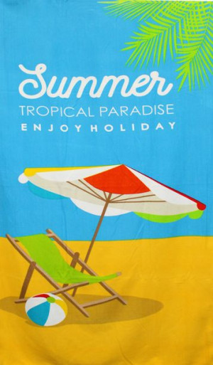 Ręcznik Plażowy Duży Flaming Summer 90x170 Piknik