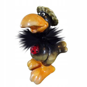 Figurka ceramiczna kruk 13cm