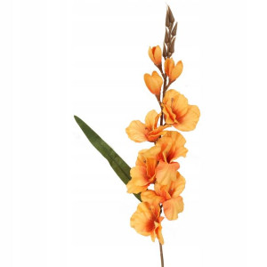 GLADIOLA POMARAŃCZOWA kwiat sztuczny 70cm