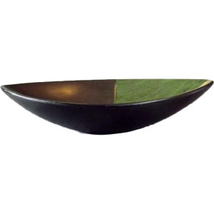 Misa ceramiczna w kolorach ciemnej zieleni i beżu
