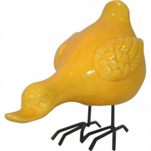 Ozdobna żółta kaczka 12cm figurka ceramiczna