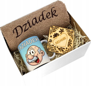 Prezent Dzień Dziadka Ręcznik Kubek Super Dziadek