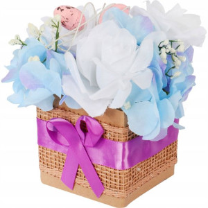 Stroik wielkanocny- Flower box fioletowy 18x12cm