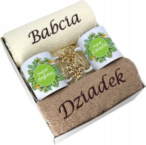 Prezent Dzień Babci I Dziadka Ręczniki Kubki Haft
