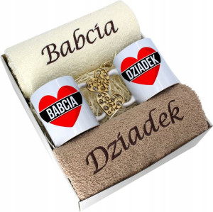 Prezent Dzień Babci I Dziadka Ręczniki Kubki Haft