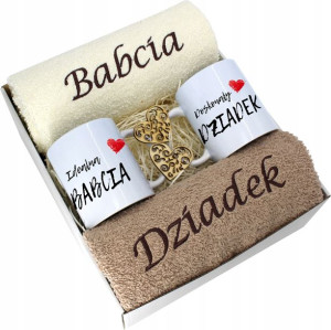 Prezent Dzień Babci I Dziadka Ręczniki Kubki Haft