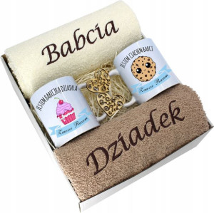 Prezent Dzień Babci I Dziadka Ręczniki Kubki Haft