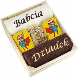 Komplet Ręczniki + Kubki Babcia I Dziadek Upominek