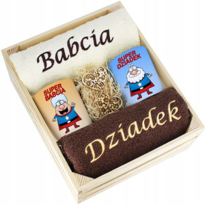 Komplet Ręczniki + Kubki Babcia I Dziadek Upominek