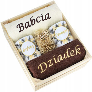 Komplet Ręczniki + Kubki Babcia I Dziadek Upominek