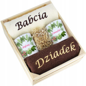 Komplet Ręczniki + Kubki Babcia I Dziadek Upominek