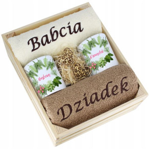 Komplet Ręczniki + Kubki Babcia I Dziadek Upominek