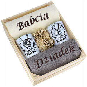 Komplet Ręczniki + Kubki Babcia I Dziadek Upominek
