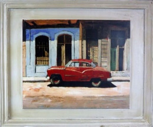 Obraz czerwony samochód 48,5x41 cm