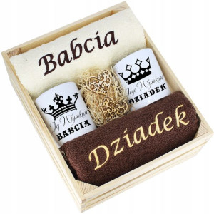 Komplet Ręczniki + Kubki Babcia I Dziadek Upominek