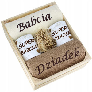 Komplet Ręczniki + Kubki Babcia I Dziadek Upominek