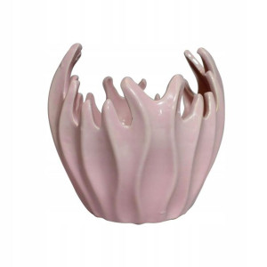Ceramiczny wazon dekoracyjny różowy 15cm