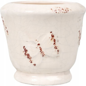 Osłonka ceramiczna wazonik biała dekoracja dom
