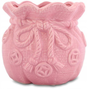 Wazonik sakiewka różowa ceramiczny wazon