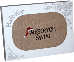 Ręcznik 70x140 Z Haftem Na Prezent Wesołych Świąt
