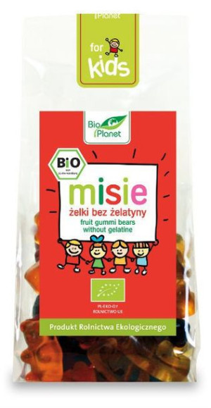Żelki Misie Bez Żelatyny 100g - Bio Planet - EKO