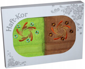 Prezent Komplet Dwóch Ręczników 50x100 Z Haftem